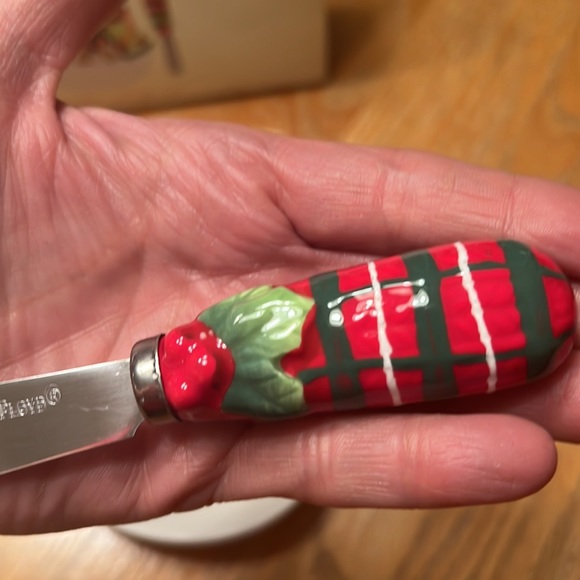 Fitz and Floyd snowman dip plate + spreader - Picture 7 of 12